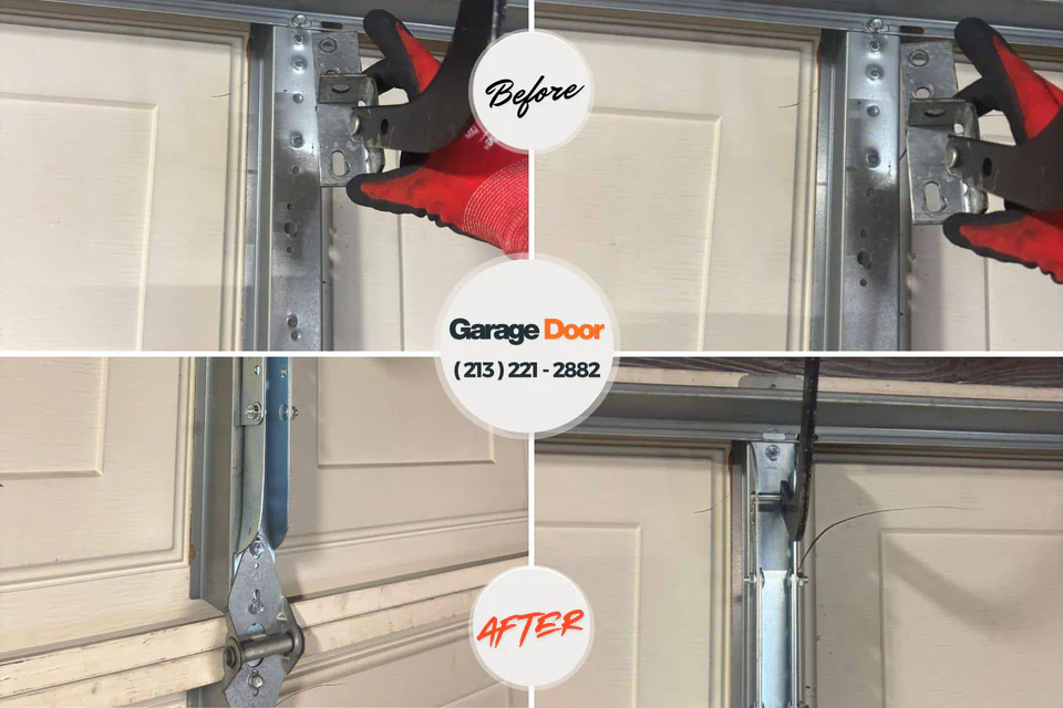 Before and after: garage door repair Stony Point, MI
